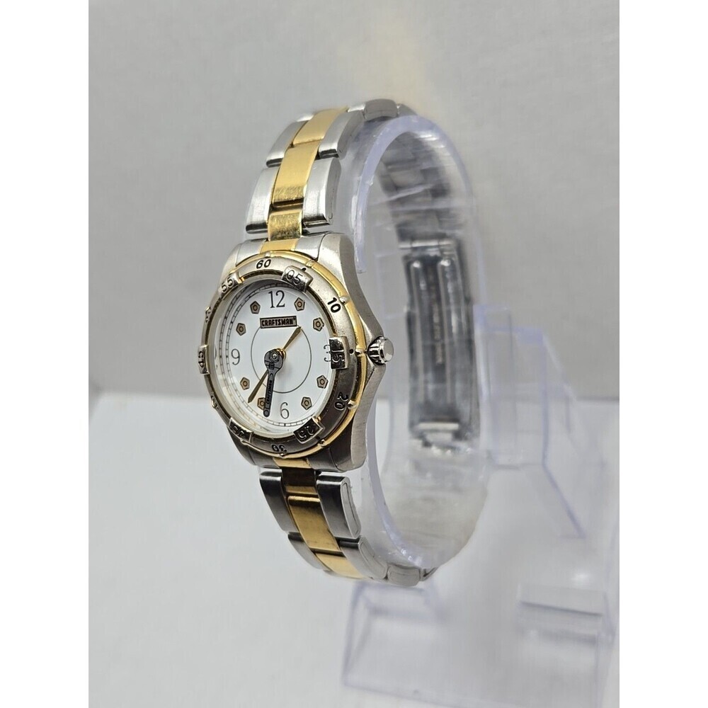 Craftsman By Relic Womens Two Tone Quartz Stainless Watch Wrench Hand White Dial - Picture 2 of 11